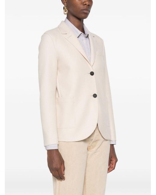 Harris Wharf London Natural Wool Single-Breasted Blazer Jacket