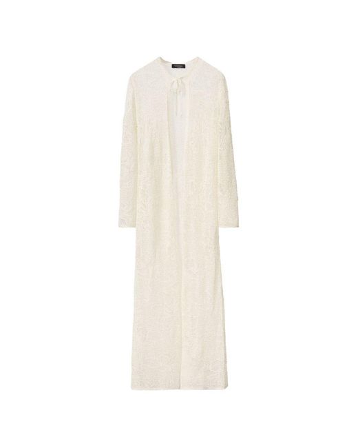 Fabiana Filippi White Crochet Long Cardigan