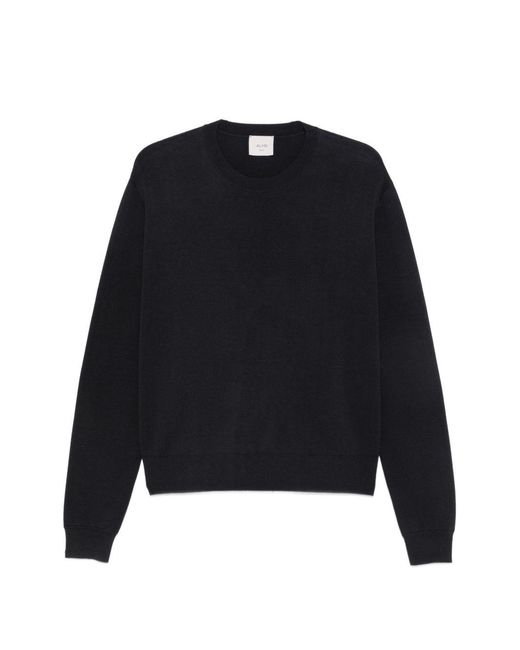 Alysi Blue Knitted Crewneck Sweatshirt