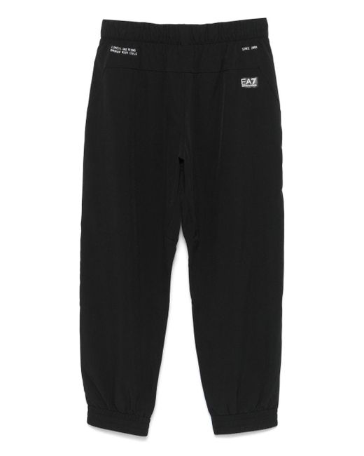 EA7 Black Logo Track Pants for men