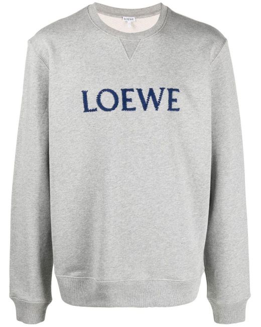 Loewe Gray Sweatshirt With Logo for men