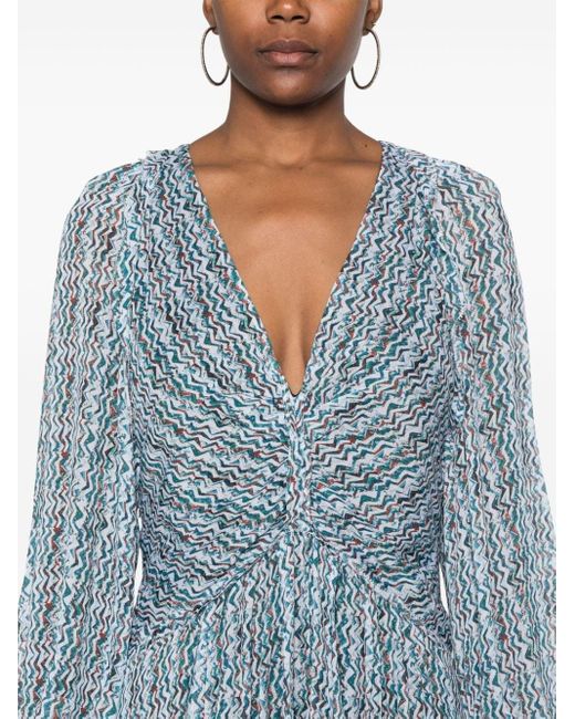 IRO Blue Ruline Short Dress