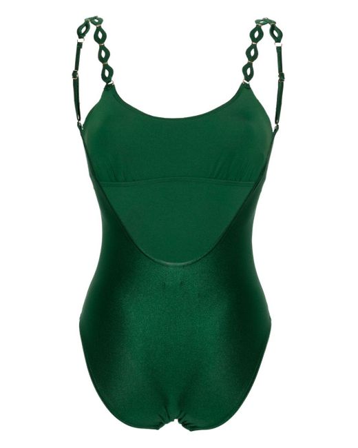 Zimmermann Green Diamond Trim Swimsuit