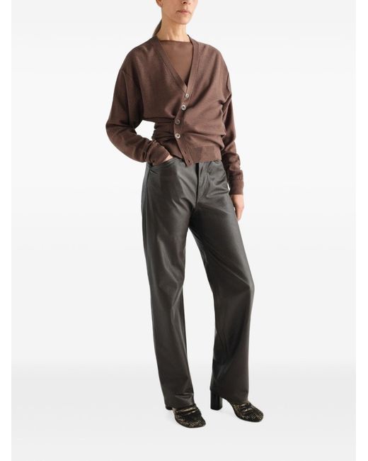 Lemaire Brown Wool Blend Twisted Cardigan