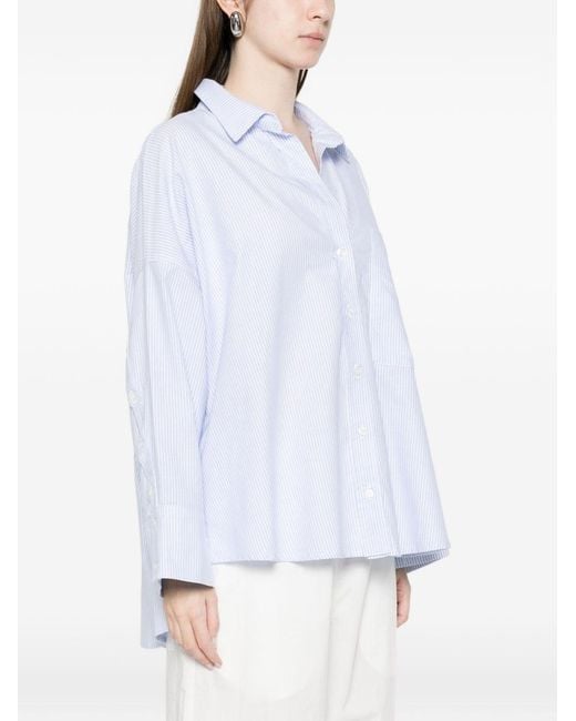 White Sand White Striped Cotton Shirt