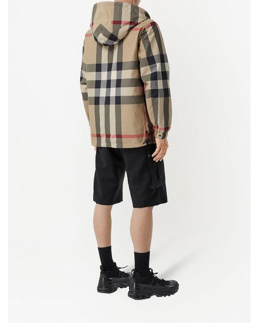 Burberry Reversible Check Hooded Jacket in Black for Men | Lyst