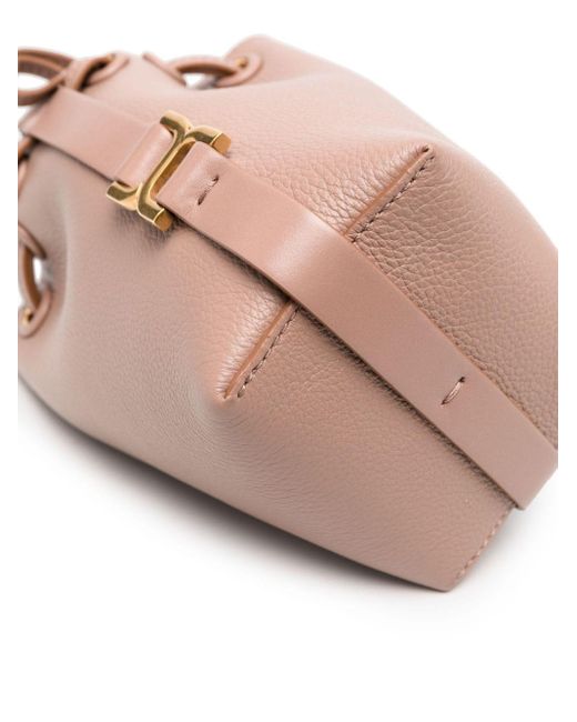 Chloé Pink Marcie Small Leather Bucket Bag