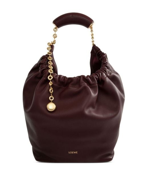 Loewe Purple Squeeze Medium Leather Shoulder Bag