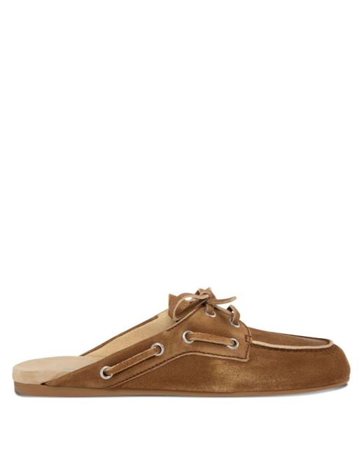 Miu Miu Brown Suede Leather Slippers