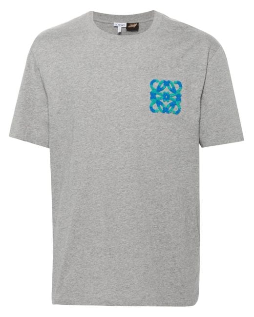 Loewe-Paulas Ibiza Gray Logo Cotton T-shirt for men