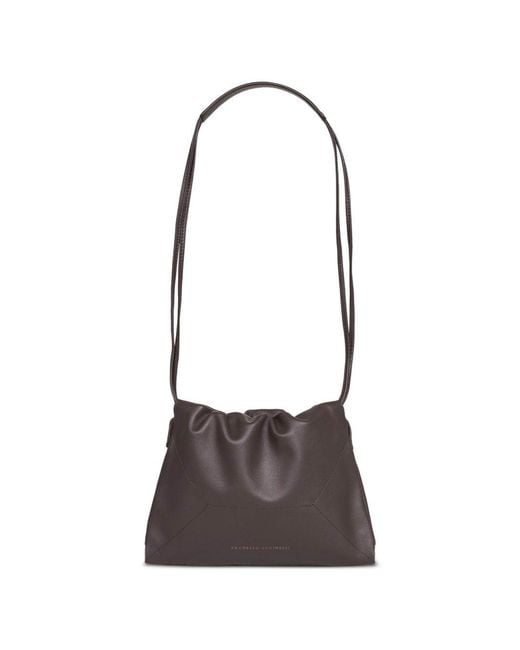 Brunello Cucinelli White Leather Shoulder Bag