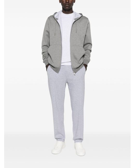 Brunello Cucinelli Gray Cotton Blend Hoodie for men