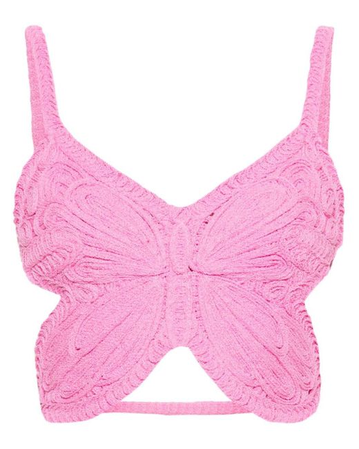 Blumarine Pink Knitted Butterfly Top
