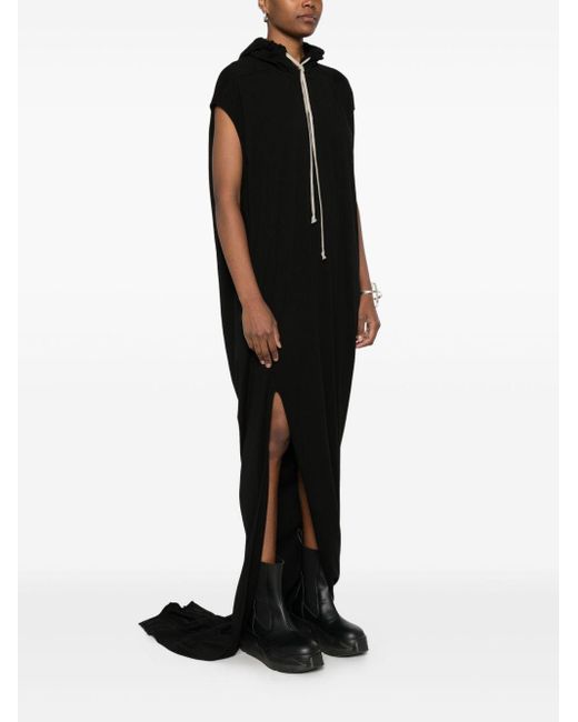 Abito Lungo Con Cappuccio di Rick Owens in Black