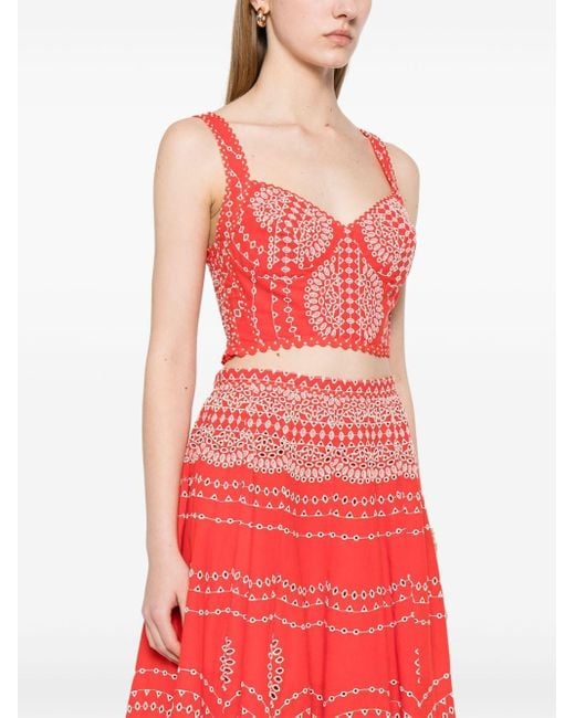 Charo Ruiz Red Goldie Crop Top