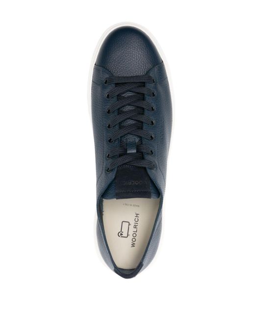 Woolrich Blue Cloud Court Leather Sneakers for men