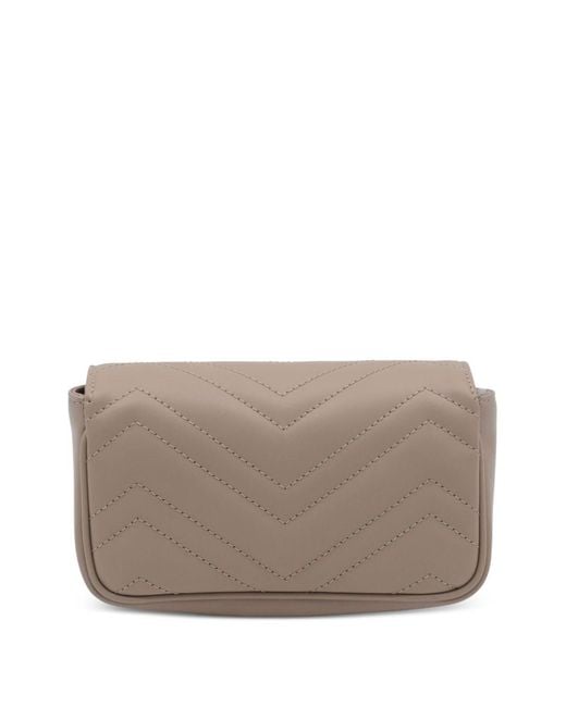 Gucci Gray Gg Marmont Leather Mini Bag