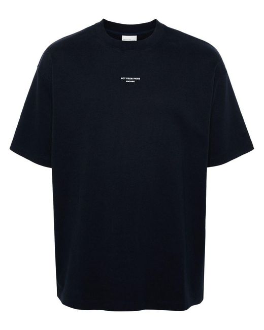 Drole de Monsieur Blue Classic Slogan T-Shirt for men