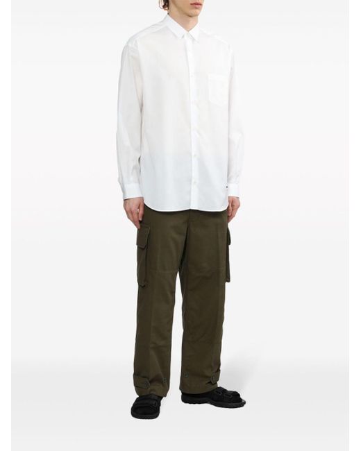 Comme des Garçons White Logo-embroidered Shirt for men