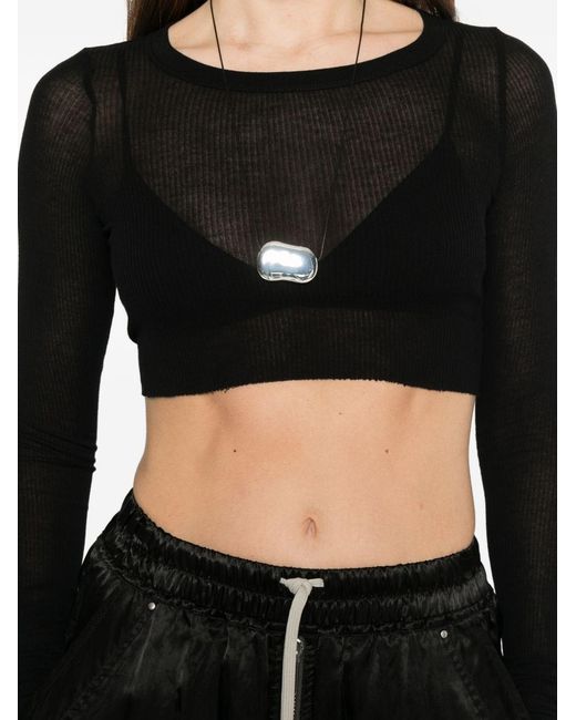 Rick Owens Black Cropped Top