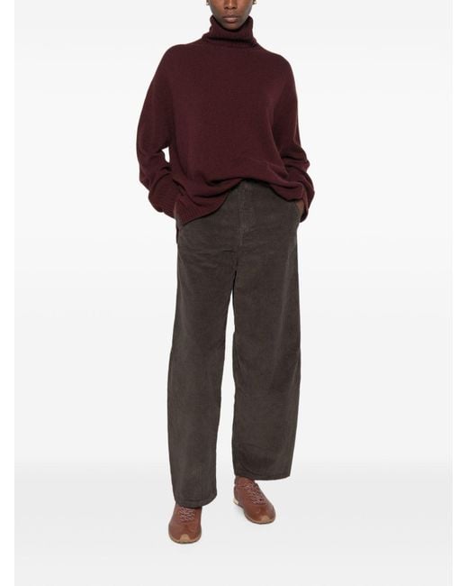 Alysi Gray Velvet Barrel Trousers
