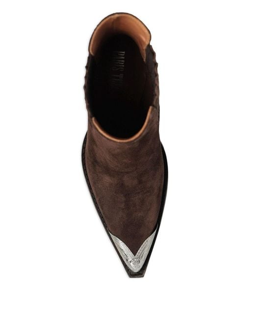 Paris Texas Brown Suede Heeled Ankle Boots "Dallas"
