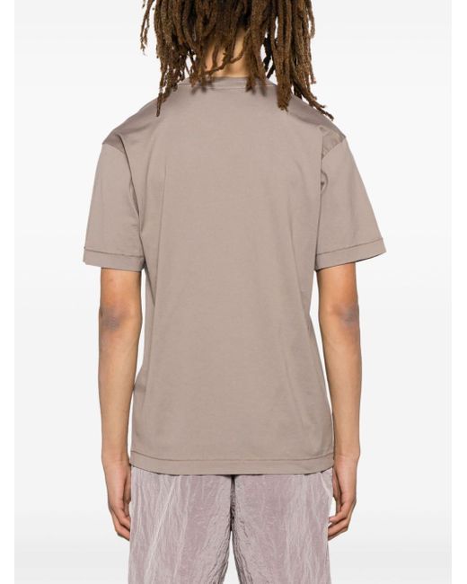 Stone Island Purple Compass-appliqué Cotton T-shirt for men