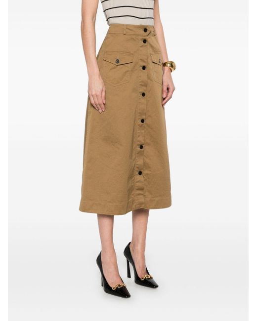 Gonna Midi di Saint Laurent in Natural