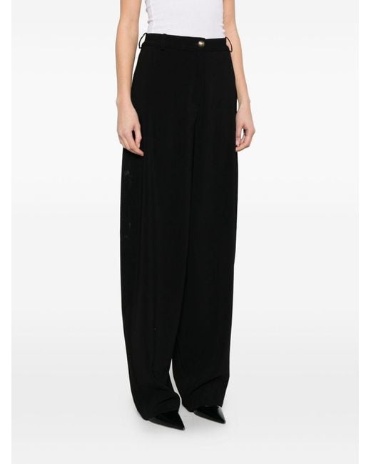 Elisabetta Franchi Black Wide-Leg Trousers