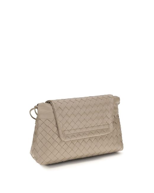 Bottega Veneta Gray Giorno Leather Shoulder Bag