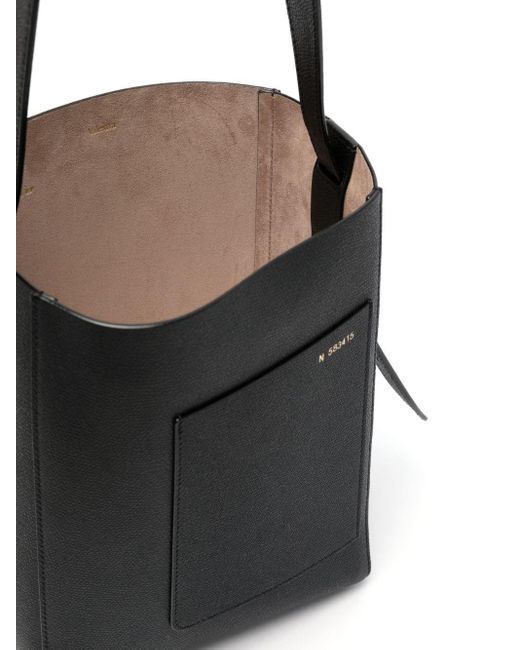Valextra Black Small Leather Bucket Bag