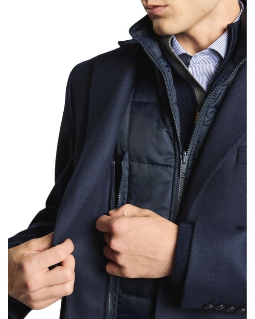 Fay Blue Coat With Inner Down Jacket for men