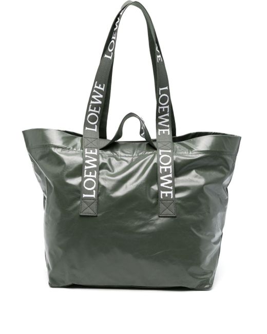 Loewe Gray Fold Shopper Paper Calfskin Tote Bag for men