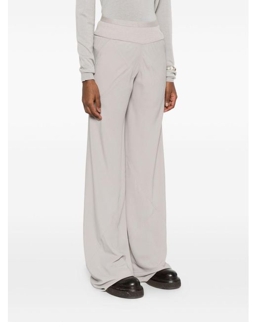 Rick Owens White Silk Blend Trousers