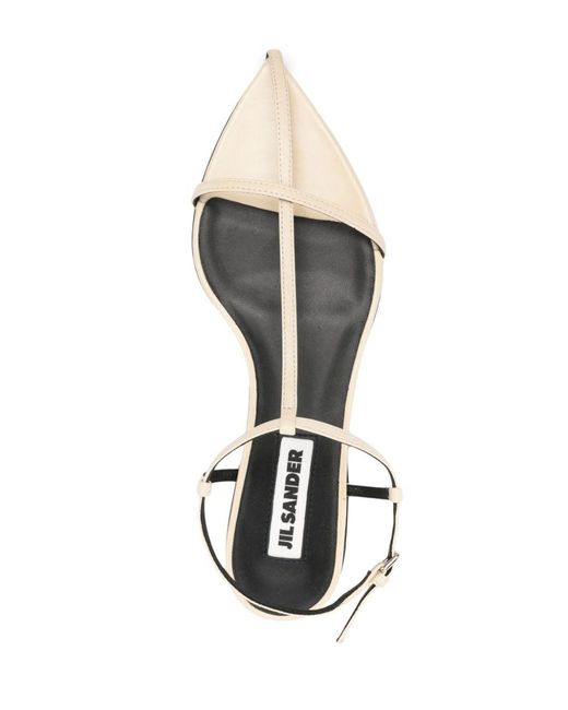 Jil Sander White Leather Flat Sandals