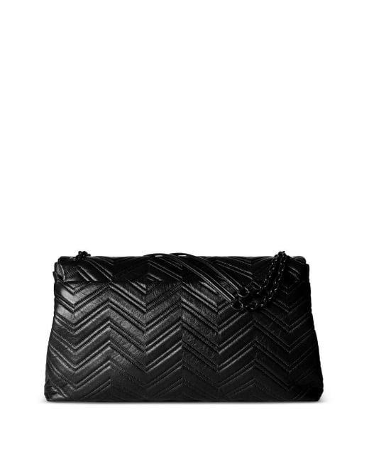 Gucci Black Gg Marmont Maxi Leather Shoulder Bag