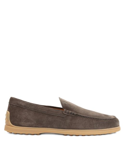 Tod's Brown Suede Leather Loafers for men
