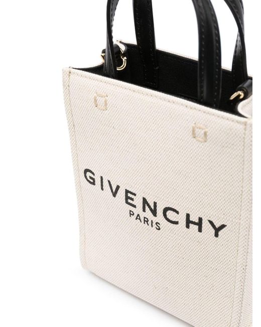 Givenchy Natural Mini G-tote Canvas & Leather Vertical Shopping Bag