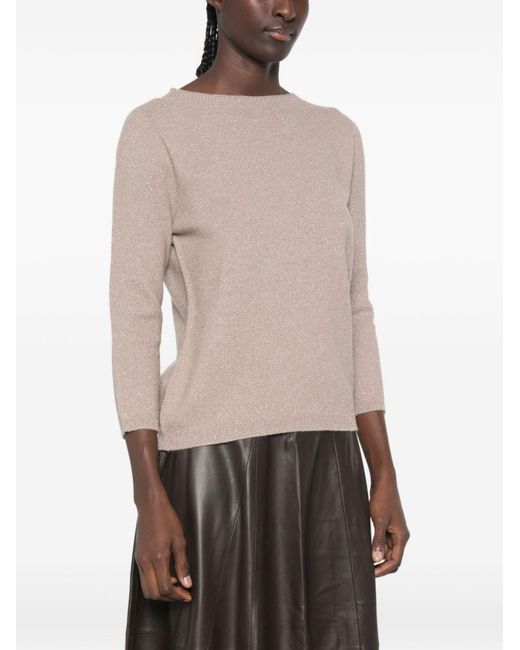 Fabiana Filippi Natural Wool Blend Crewneck Sweater