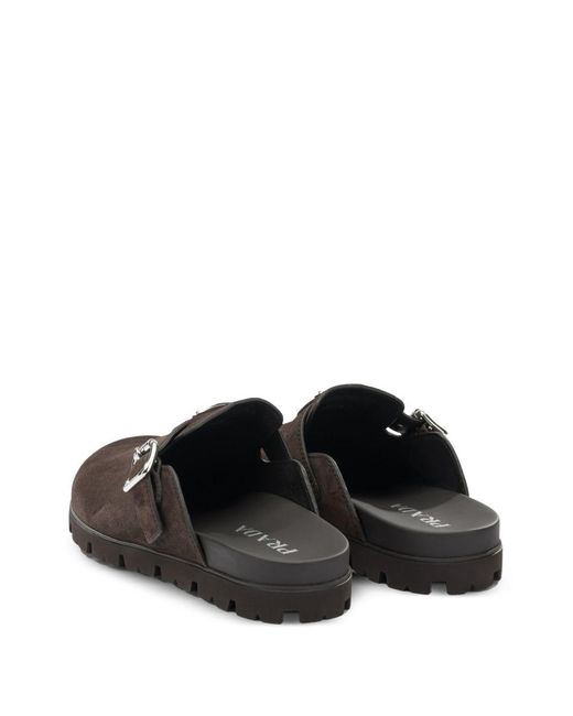 Prada Brown Suede Leather Slippers for men