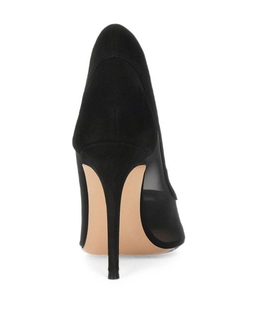 Gianvito Rossi Black Suede And Mesh Pumps