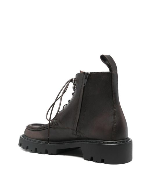 Loewe Black Sierra Leather Lace-Up Boots