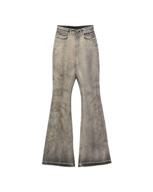 Rick Owens Gray Bootcut Denim Jeans