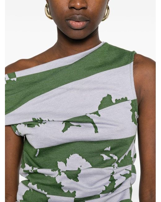 Dries Van Noten Green Hunray Cotton Top