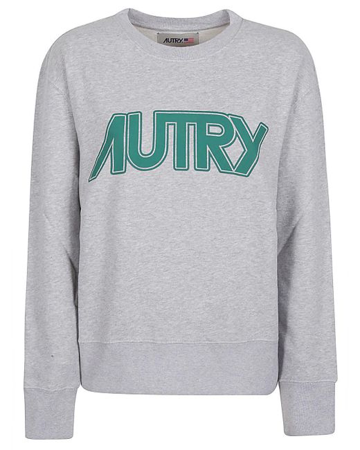Autry Gray Logo Cotton Sweatshirt