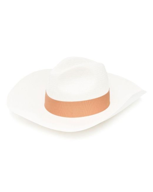 Cappello sophie in paglia di Borsalino in White