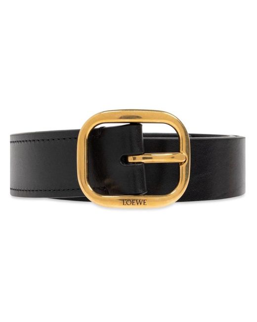 Loewe Black Rounded Leather Belt