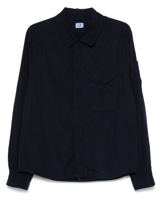 C P Company Blue Nylon Overshirt for men