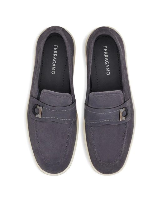 Ferragamo White Leather Loafers for men