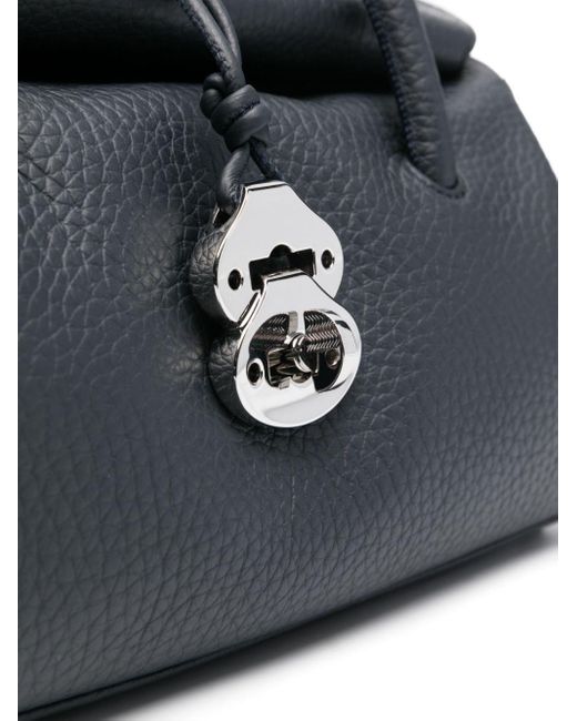 Zanellato Black Dotta Centauro Small Leather Handbag